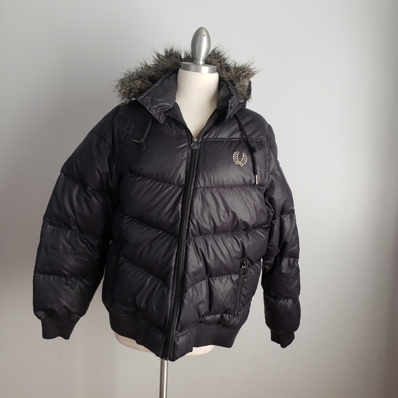 Fred Perry Puffer Jacket Sz L 